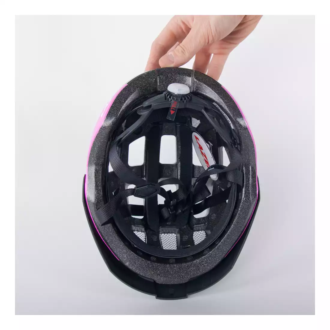 LAZER damski kask rowerowy Petit DLX Siatka + Led czarno różowy