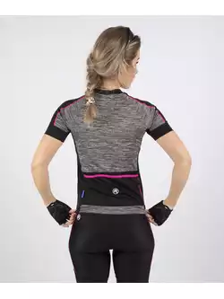 ROGELLI CARLYN 3.0 damska koszulka rowerowa czarno-szaro-różowa 010.108