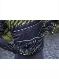 ROGELLI RITMO lekko ocieplana kurtka rowerowa, czarny-fluor żółty
