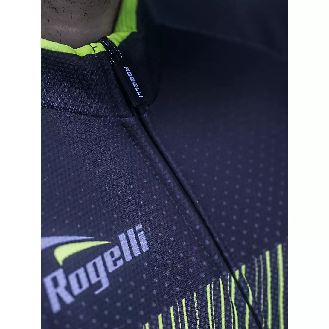 ROGELLI RITMO męska bluza rowerowa, czarny-szary-fluor żółty
