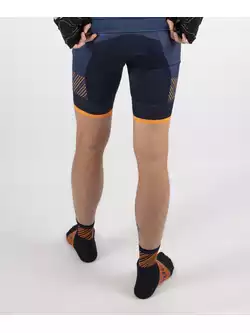 ROGELLI RITMO męskie spodenki rowerowe na szelkach niebiesko-pomarańczowe 001.265