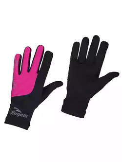 ROGELLI RUN 890.004 TOUCH damskie rękawiczki biegowe czarno-różowe