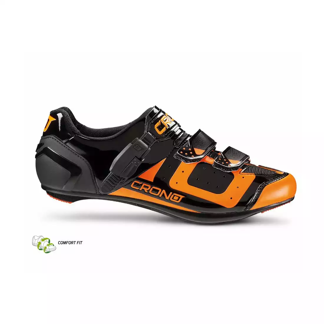 CRONO CR3 Nylon szosowe buty rowerowe czarno pomarańczowe