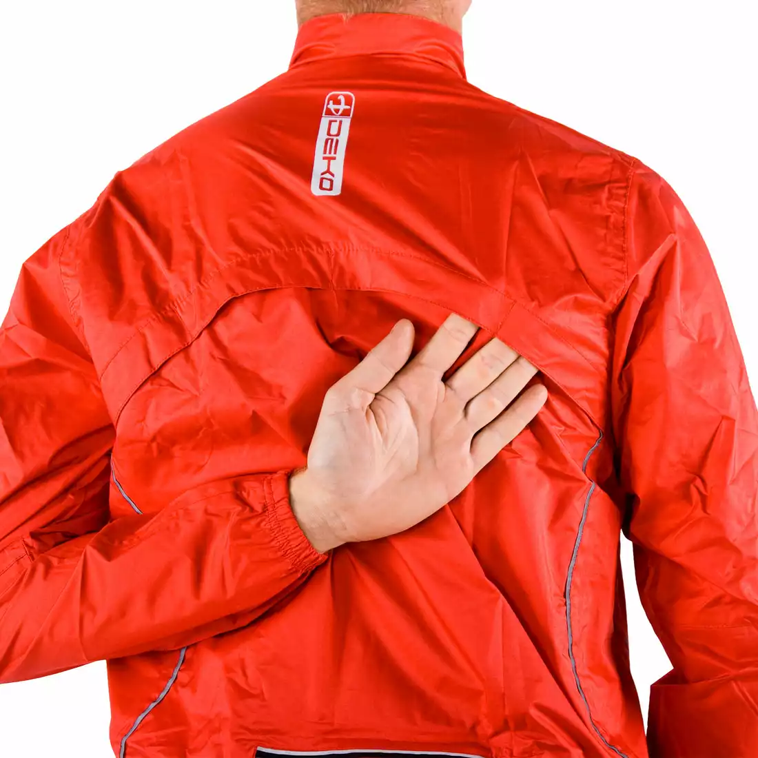 DEKO J1 kurtka rowerowa przeciwdeszczowa, czerwona 