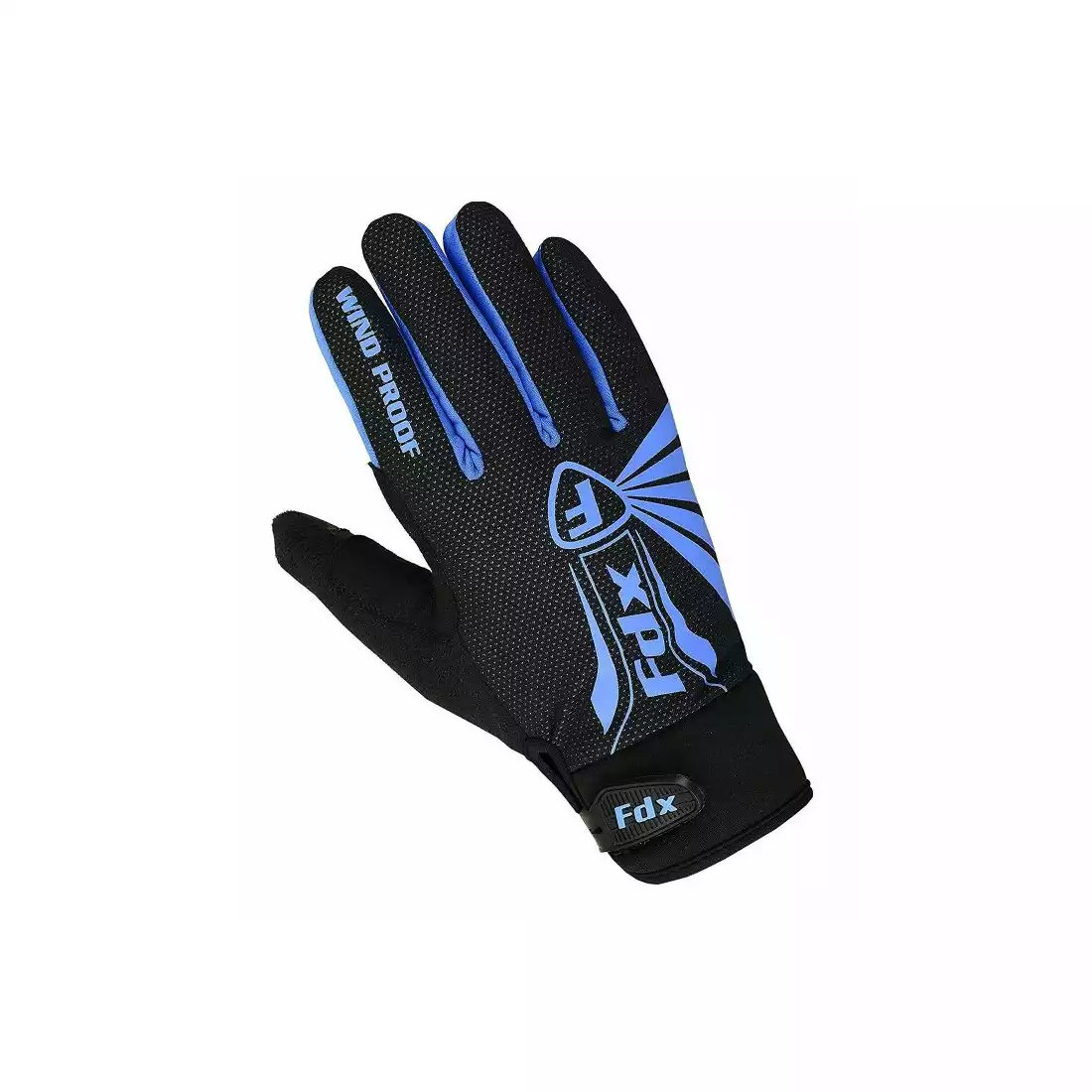 FDX 1901 Full Finger zimowe rękawiczki rowerowe czarno-niebieskie