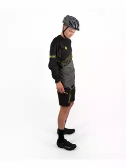ROGELLI ADVENTURE męska koszulka rowerowa MTB z długim rekawem czarno-szaro-fluorowa 060.110