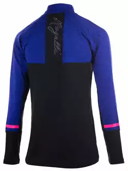 Rogelli COSMIC damska koszulka do biegania długi rękaw czarno-niebiesko-różowa 840.666