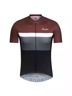 SANTIC QM9C02138J męska koszulka rowerowa bordowo-czarna