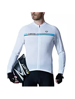 SANTIC męska koszulka rowerowa z długim rękawem biała WM7C01079W