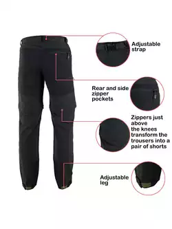  VIKING męskie spodnie rowerowe. trekkingowe z odpinanymi nogawkami OREGON MAN czarne