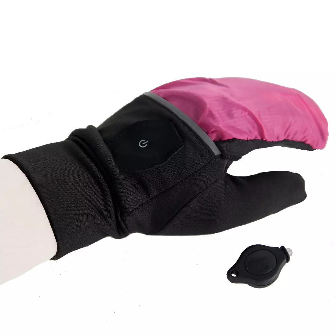 VIKING zimowe rękawiczki, LED, pokrowiec VERMONT 140/20/0011/42 różowo-czarne