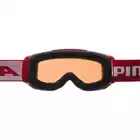 Gogle narciarskie / snowboardowe ALPINA JUNIOR PINEY RED A7268451