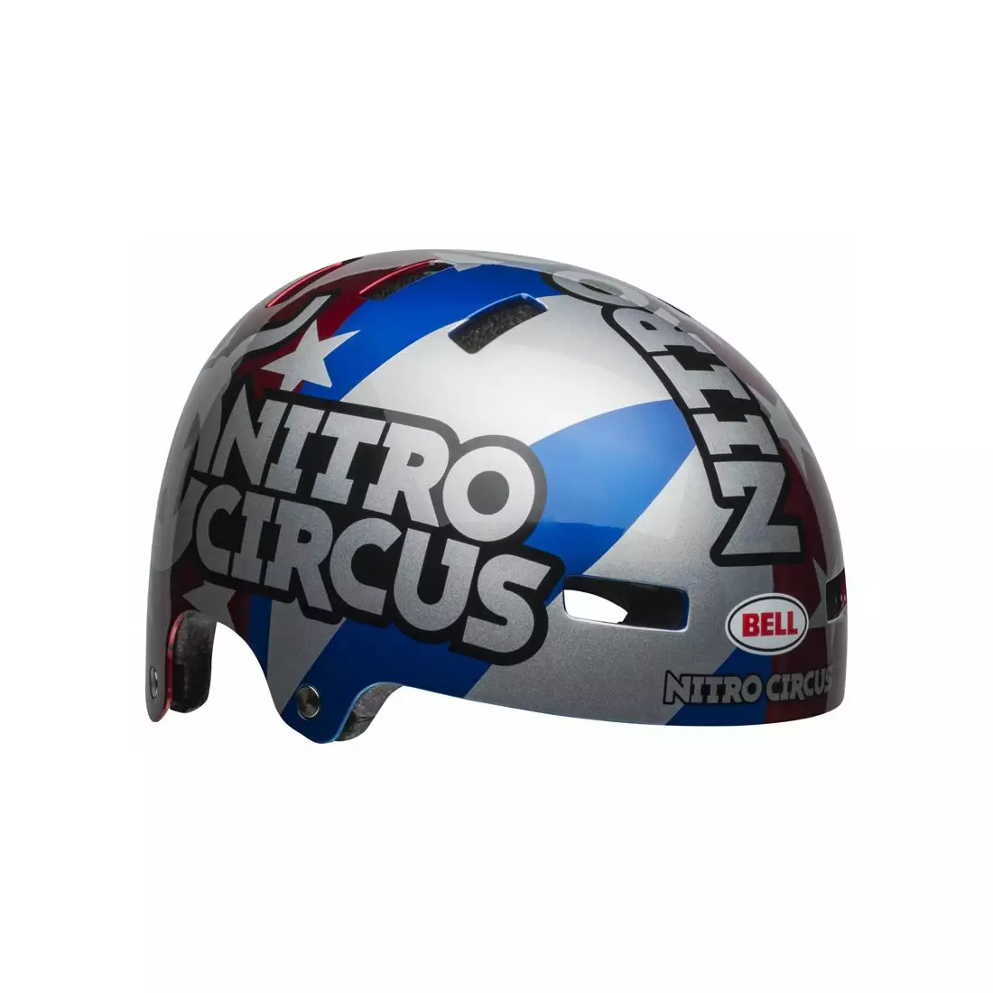 BELL LOCAL kask bmx nitro circus gloss silver blue red 