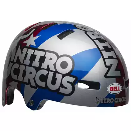 Kask bmx BELL LOCAL nitro circus gloss silver blue red roz. L (59-61.5 cm) (NEW)