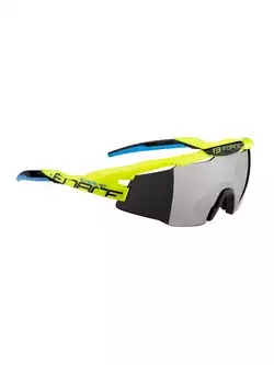 FORCE EVEREST okulary rowerowe / sportowe, żółty-niebieski