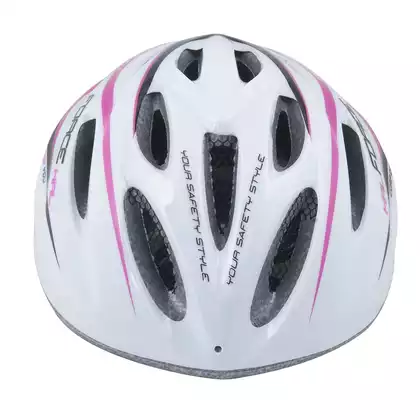 FORCE damski kask rowerowy Hal, różowy-biały, 902489