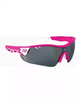 FORCE RACE PRO Okulary rowerowe różowo-białe 909397