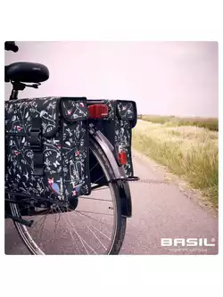 Sakwa rowerowa podwójna BASIL WANDERLUST DOUBLE BAG 35L, mocowanie na paski, wodoodporna, czarna BAS-17642