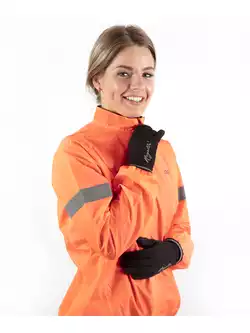 ROGELLI PROTECT damska kurtka rowerowa przeciwdeszczowa fluo róż 010.407