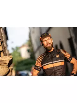 Rogelli HERO 001.264 męska koszulka rowerowa Szary/Czarny/Pomarańczowy 