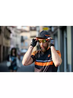 Rogelli HERO 001.264 męska koszulka rowerowa Szary/Czarny/Pomarańczowy 