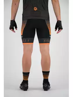 Rogelli HERO 002.239 męskie spodenki rowerowe na szelkach Hero Czarny/Szary/Pomarańczowy 