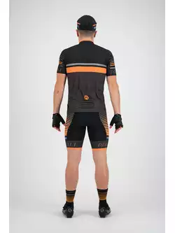 Rogelli HERO 002.239 męskie spodenki rowerowe na szelkach Hero Czarny/Szary/Pomarańczowy 