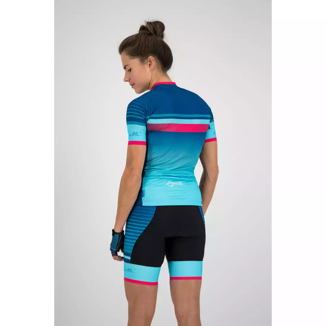 Rogelli Impress 010.160 damska koszulka rowerowa Niebieski/różowy