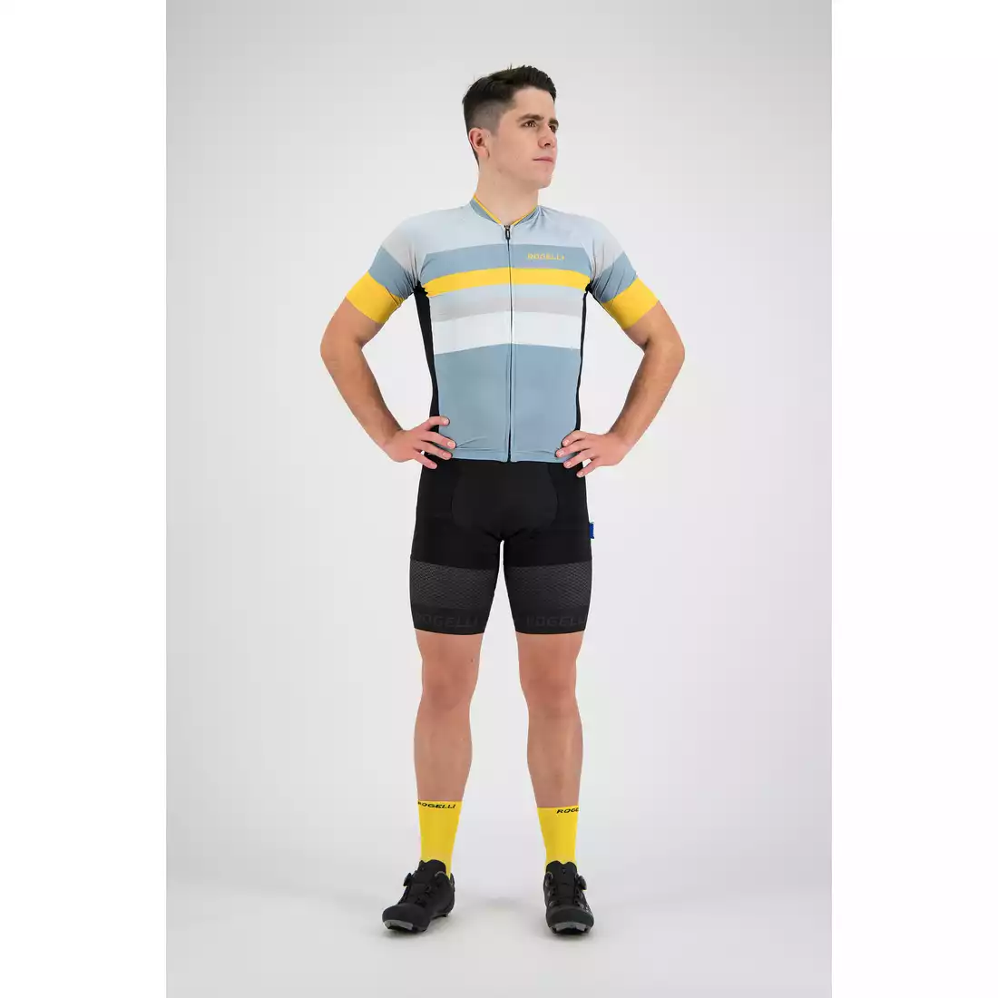 Rogelli PEAK 001.329 męska koszulka rowerowa  Szary/Pomarańczowy