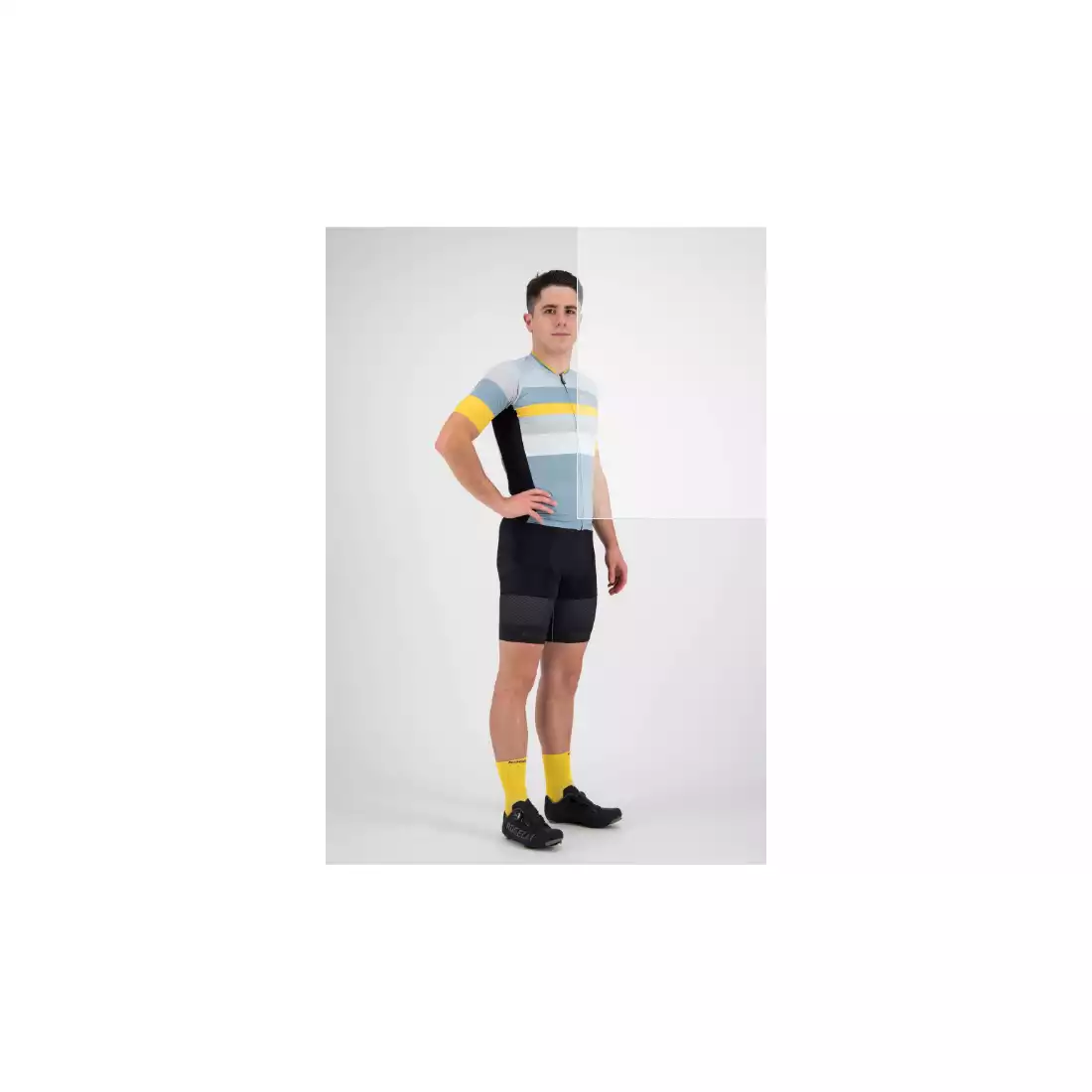 Rogelli PEAK 001.329 męska koszulka rowerowa  Szary/Pomarańczowy