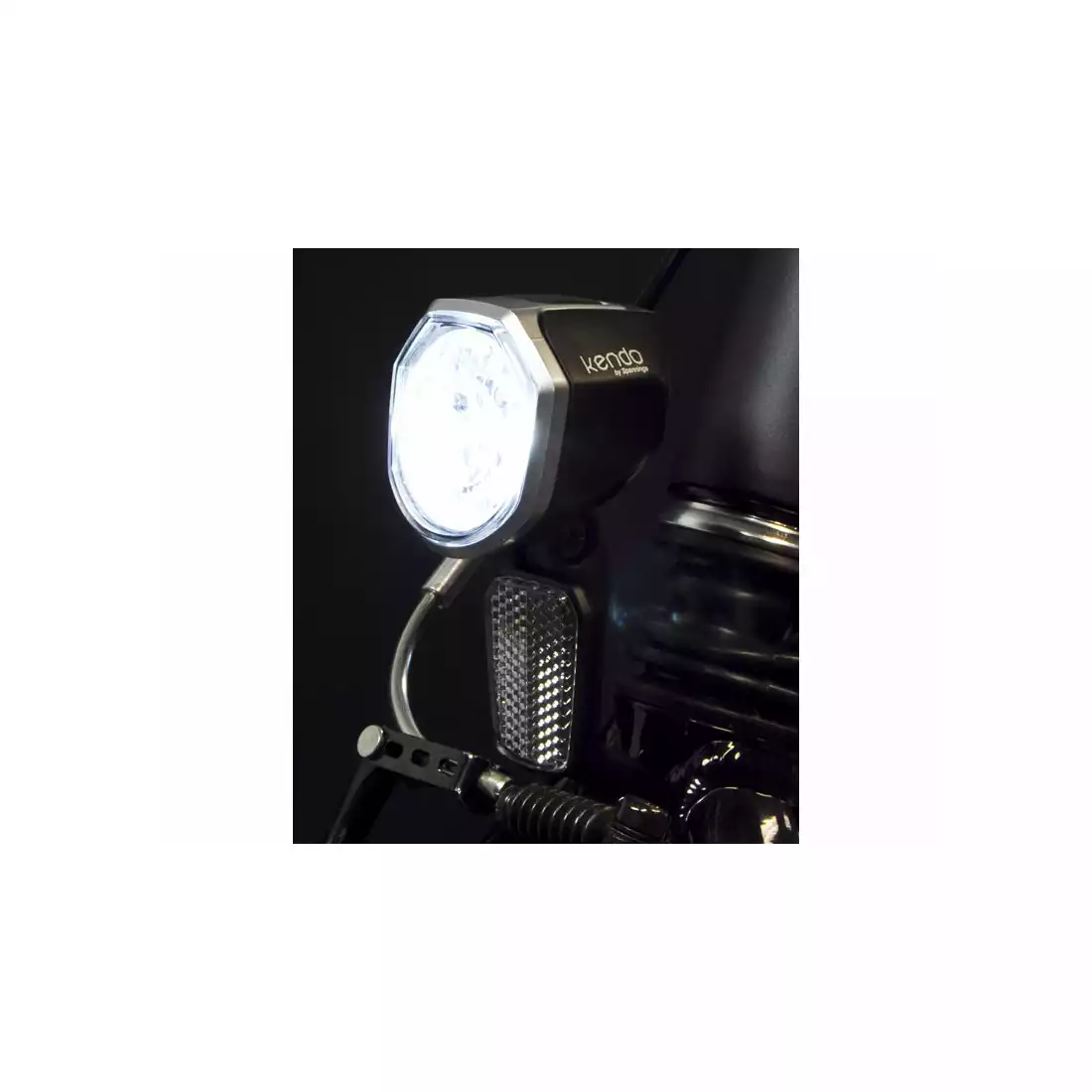 Lampka przednia SPANNINGA KENDO+ XDO 30 luxów/120 lumenów pod dynamo + kabel 55cm SNG-H057038
