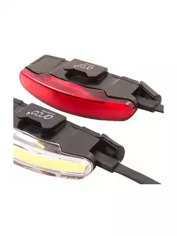 Zestaw lampek SPANNINGA ARCO USB przód 80 lumenów, ARCO USB tył 30 lumenów czarna (NEW) SNG-999176