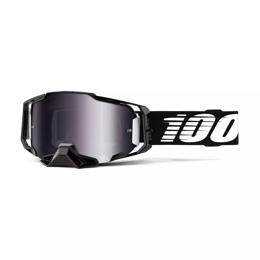 100% gogle rowerowe armega black silver flash mirror lens STO-50710-001-02