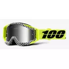 100% gogle rowerowe racecraft andre (szyba srebrna lustrzana Anti-Fog + szyba przezroczysta Anti-Fog + 10 Zrywek) STO-50110-315-02