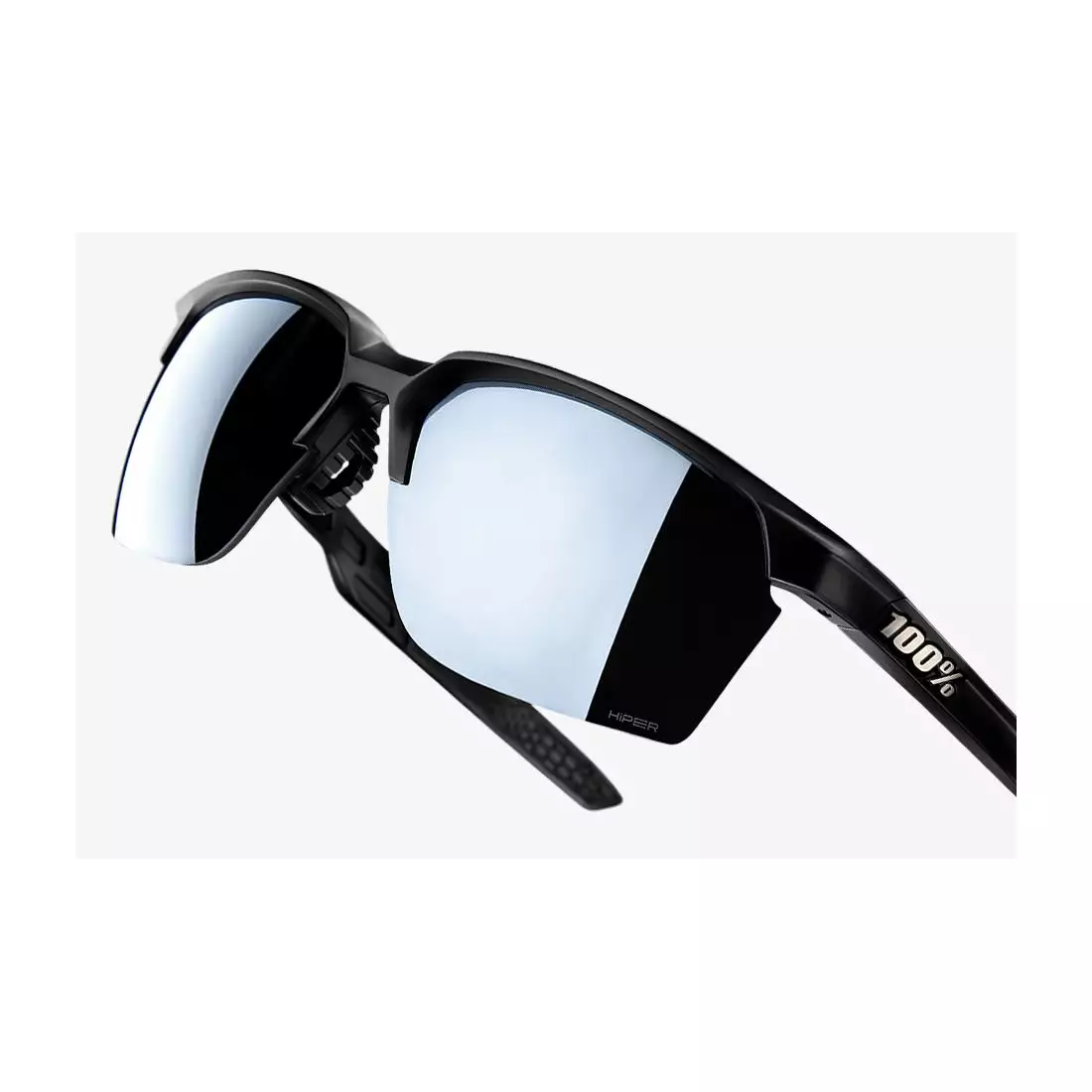 100% okulary sportowe sportcoupe matte black HiPER silver mirror lens + clear lens STO-61020-019-76