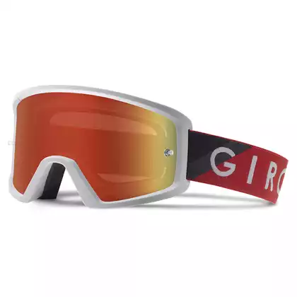 GIRO gogle rowerowe blok mtb red grey (grey cobalt 10% S3 + clear 99% S0) mocowanie pod zrywki GR-7086550