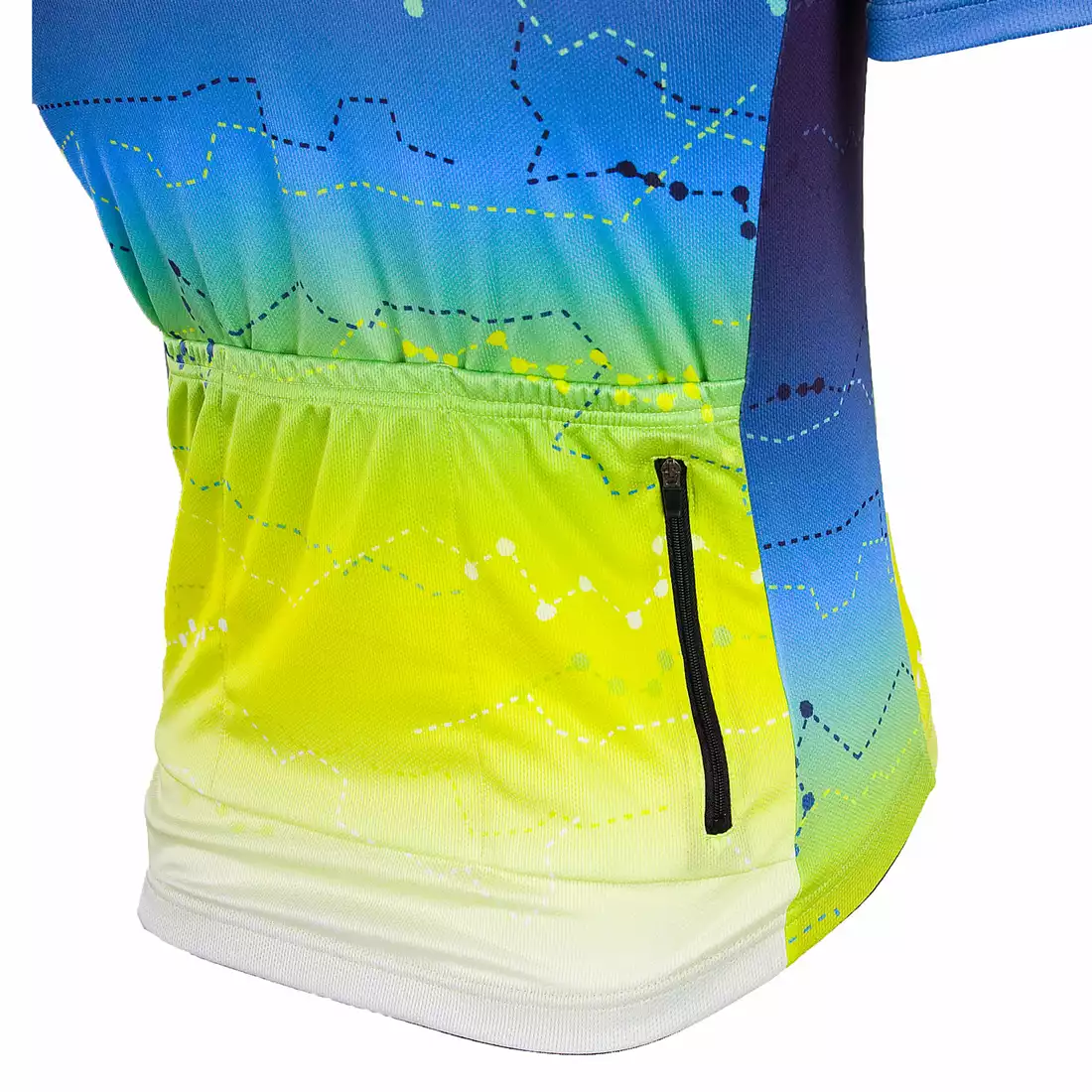 KAYMAQ M23 męska koszulka rowerowa z krótkim rękawem niebieski - fluo zółty