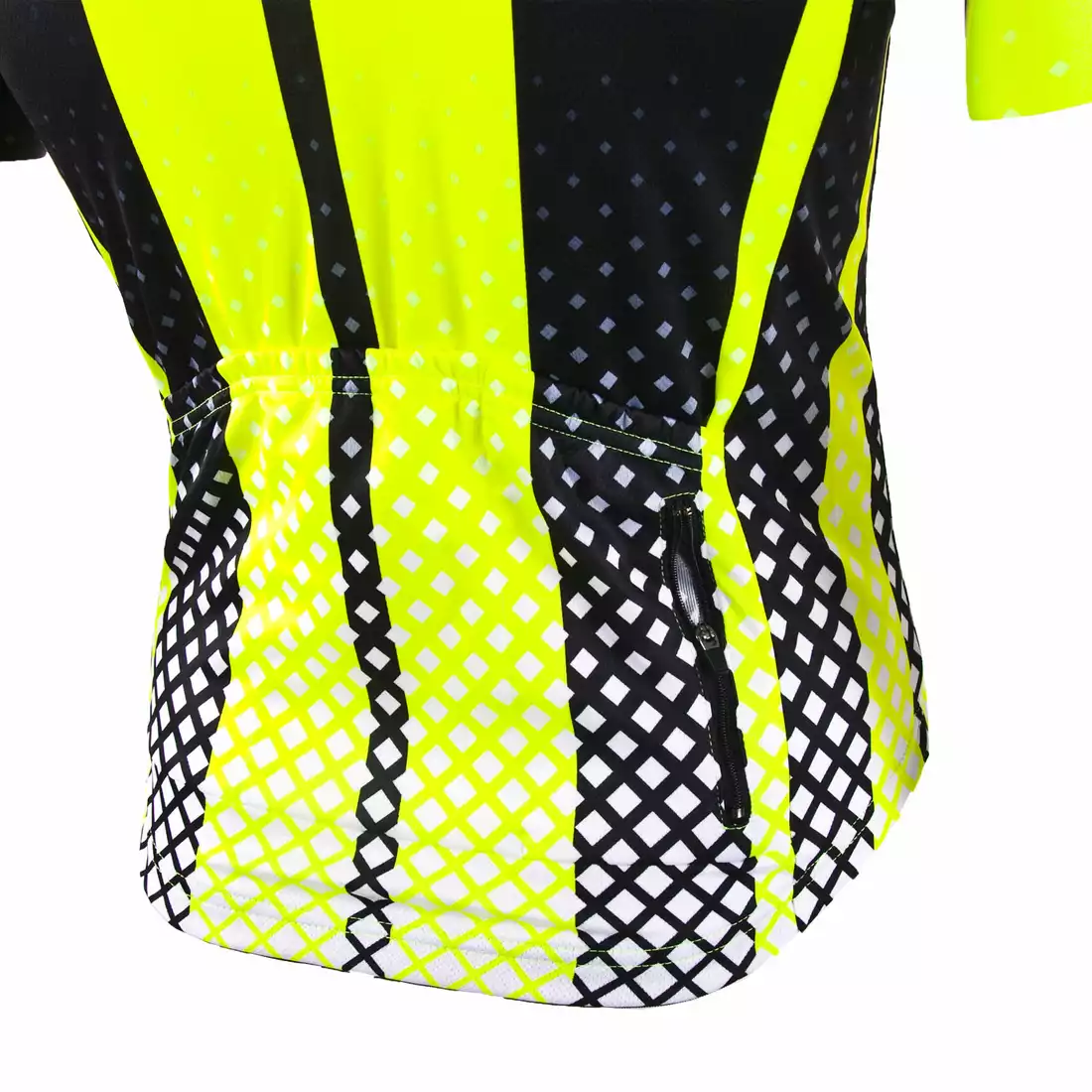 KAYMAQ M7 męska koszulka rowerowa z krótkim rękawem biały-fluor żółty 