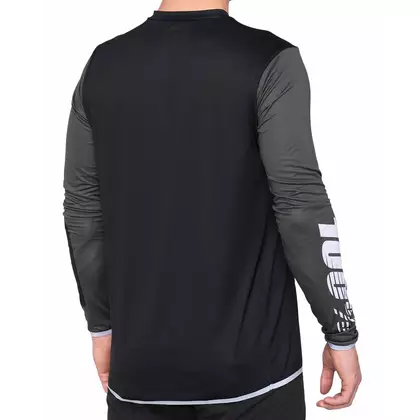 100% koszulka męska z długim rękawem r-core x black white STO-41002-011-10