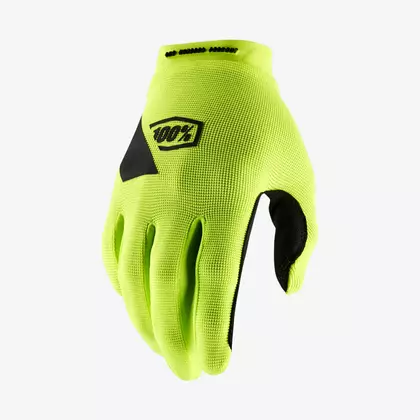 100% rękawiczki rowerowe ridecamp fluor żółty STO-10018-004-12