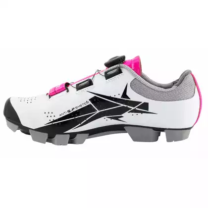 FORCE MTB CRYSTAL damskie buty rowerowe biało - różowe 9407238