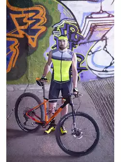 FORCE ACCELER męska koszulka rowerowa bezrękawnik czarno-fluor żółty 900081
