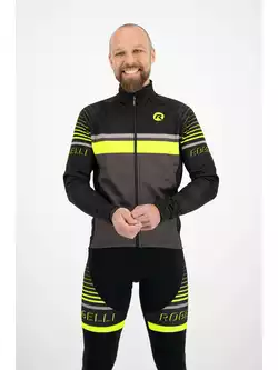 ROGELLI HERO męska przejściowa kurtka rowerowa softshell, czarno-fluorowa