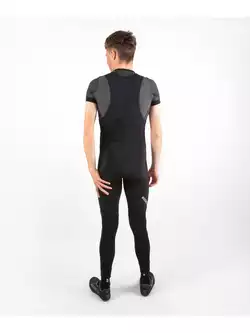 ROGELLI NERO męskie ocieplane spodnie rowerowe na szelce, czarne