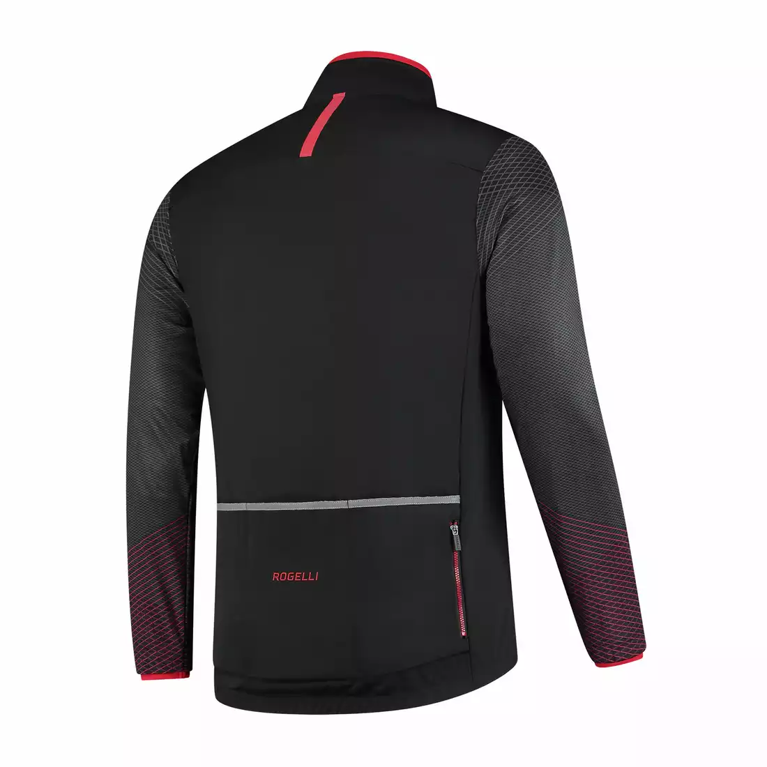 ROGELLI WIRE męska zimowa kurtka rowerowa softshell, czarno-czerwona