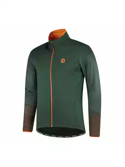 ROGELLI WIRE męska zimowa kurtka rowerowa softshell, zielono-pomarańczowa