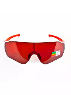 Rockbros 10162 okulary rowerowe sportowe z polaryzacją biało-czerwone