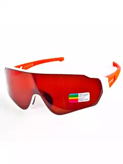 Rockbros 10162 okulary rowerowe sportowe z polaryzacją biało-czerwone