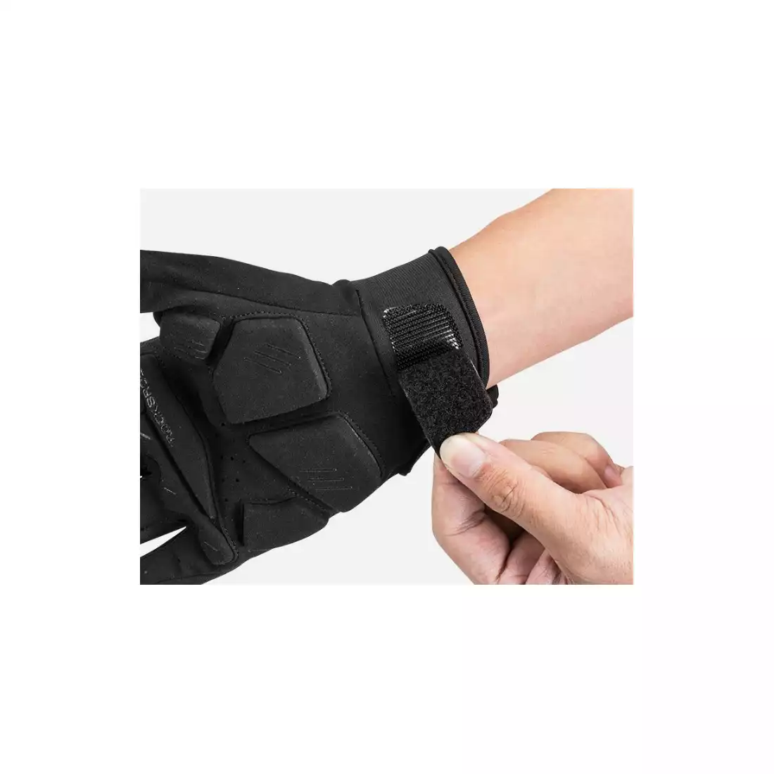 Rockbros przejściowe żelowe rękawiczki rowerowe z ochraniaczem czarno-szare S210BK