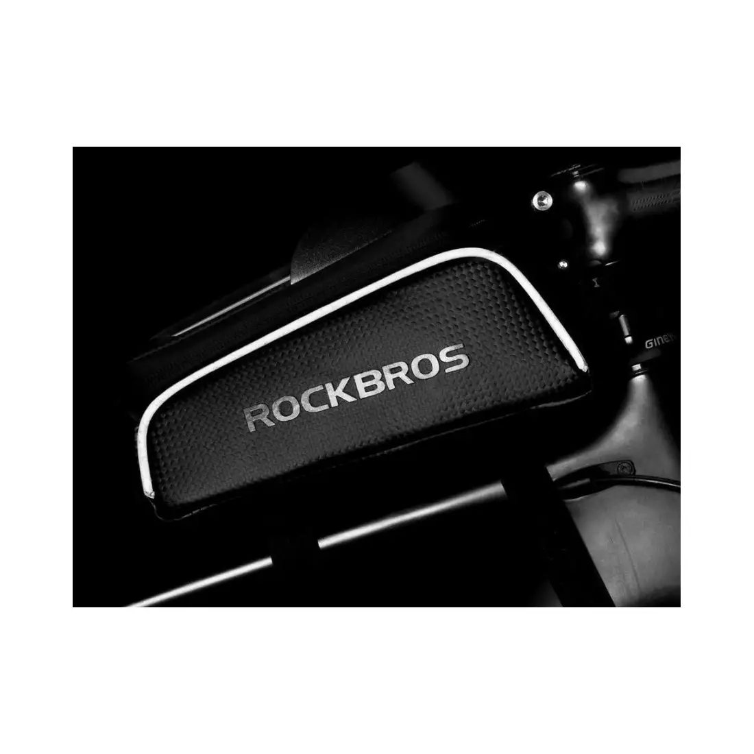 Rockbros wodoodporna torebka na ramę na telefon 6,2&quot; 1L czarna 017-1BK